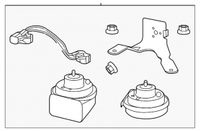 Horn assembly 2pcs Chevrolet Impala 14-20