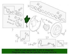 Rear left hub mounting bracket Honda HR-V 16-22 fwd