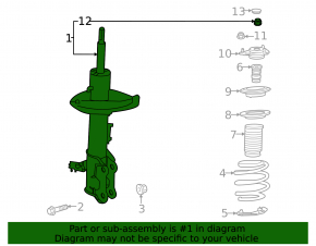Shock absorber front right Toyota Venza 21- AWD