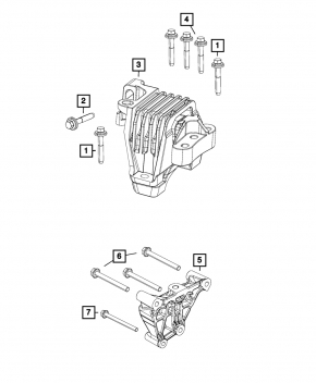 Engine mount right Chrysler 200 15-17 3.6
