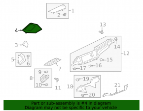 Upper front panel trim for the Audi E-Tron 19-23 black projection