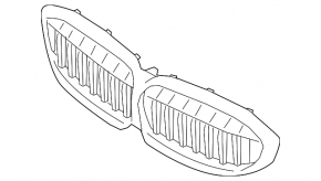 Radiator grille assembly BMW 3 G20 23-25 gloss black with chrome