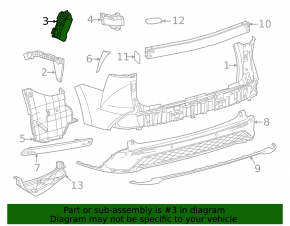 Rear bumper mount on wing left Toyota Sienna 21-25 small