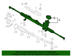 Steering rack VW Passat b7 12-15 USA GUR