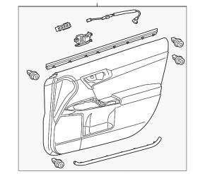 Front left door panel for Lexus CT200h 14-17, black and beige leather