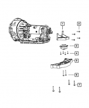 09-23 Dodge Challenger 3.6 automatic transmission mount with bracket