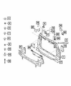Bracket shock sensor right Jeep Compass 17-21 on TV