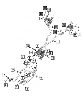 Left exhaust manifold with catalytic converter Jeep Grand Cherokee WK2 18-21 3.6, for 1 pipe