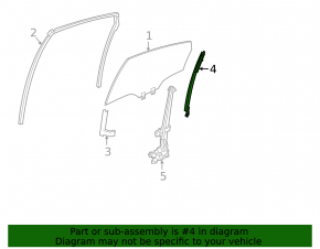 Rear right door glass guide Honda Insight 19-22 rear
