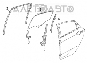 Rear right door glass guide Honda Insight 19-22 rear