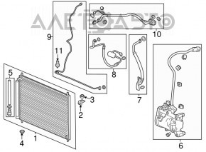 Air conditioning radiator condenser Honda Accord 13-17 hybrid, honeycombs fell out