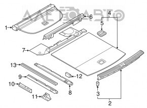 Front trunk floor Audi Q5 80A 18-24 gray