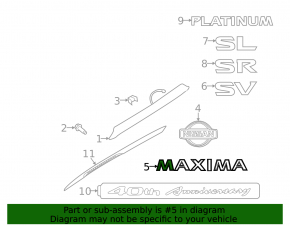 Emblem inscription MAXIMA trunk lid Nissan Maxima A36 16-23