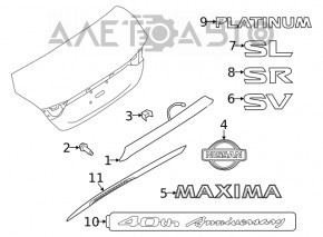 Emblem inscription MAXIMA trunk lid Nissan Maxima A36 16-23
