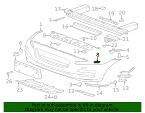Front bumper headlight washer plug right Jaguar F-Pace X761 17-20