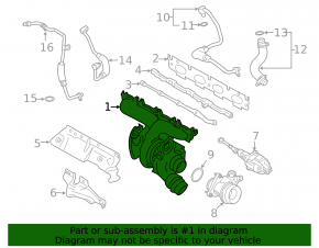 Turbocharger assembly with manifold BMW X3 G01 20-24 2.0T