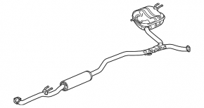 Exhaust line middle part with barrel Honda Accord 18-22 1.5T