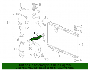 Upper cooling hose Acura ILX 16-22 2.4