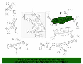 Lower control arm under spring rear left Chevrolet Camaro 16-