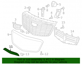 Radiator grill grill Cadillac CTS 16-19 under radar cruise