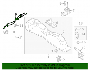 Gear shift cable Nissan Versa 12-19 usa manual transmission