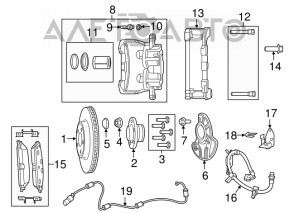 Front left caliper Dodge Charger 11- 1 piston