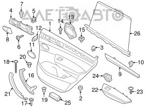 Door trim panel rear right complete BMW X3 F25 11-17 black leather without curtain, black leather armrest, black leather insert, wood molding, scratches, peeling handle, dry cleaning required