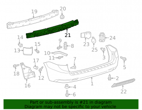 Rear Bumper Absorber Toyota Sienna 11-20