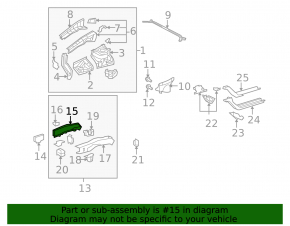 Outer side member of the front left Toyota Avalon 05-12