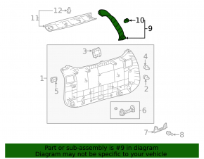 Left trunk door trim Toyota Rav4 19 - black