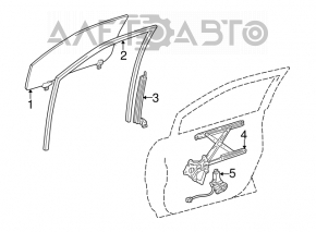 Front left door glass for Lexus RX300 98-00