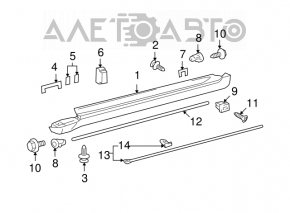 Right threshold Lexus GS300 GS350 GS430 GS450h 06-11