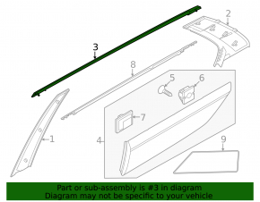 Upper rear left door molding Kia Niro 23 - chrome