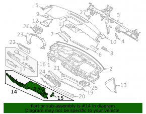 Lower front panel trim for Kia K5 21-24