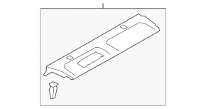 Rear shelf for Audi A4 B8 08-14, black, with curtain, without curtain, missing mount