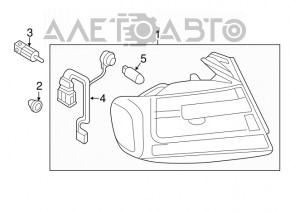 Lamp outer wing right Audi A4 B8 13-16 rest sedan LED, scratch