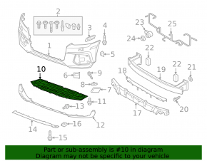 Front bumper protection central Audi Q3 8U 16-17 for one-piece bumper SIGNEDA