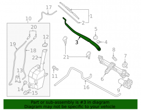 Right wiper arm for Hyundai Santa FE Sport 13-18