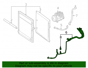 Air conditioning pipe from the condenser Mercedes GLE 63 16-19 5.5