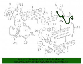 Left turbine cooling pipe Mercedes CLS-class C218 14-18 return, 4.7, 5.5
