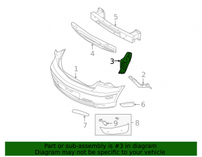 Rear bumper mounting bracket right Mazda3 03-08 HB