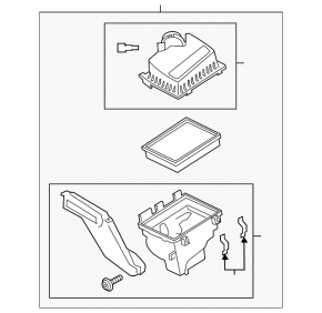 Air duct for filter Ford Edge 15-18 2.0T without housing
