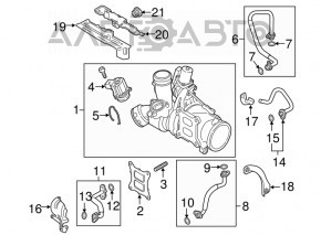Turbine assembly with manifold VW Passat b7 12-15 USA 1.8T