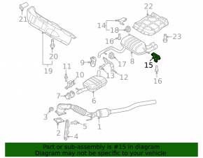 Rear left muffler bracket for Audi Q3 8U 15-18 with rubber bands, rusty