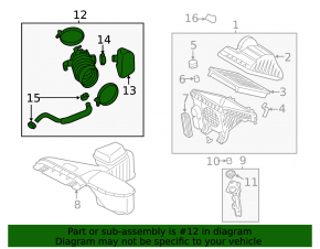 Air duct for Hyundai Azera 12-17 3.3 manifold