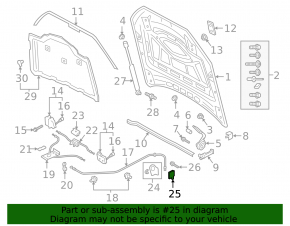 Bracket for interior hood opening handle Audi Q7 16-23