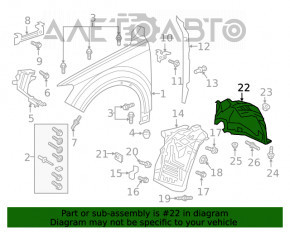 Mudguard front left rear part Audi Q8 21-