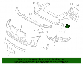 Right front bumper lower reinforcement mount for BMW X3 G01 18-23 2022-23
