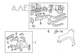 Front quarter right Toyota Rav4 06-12 silver