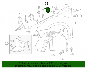 Left rear wing bracket VW Golf 15-21